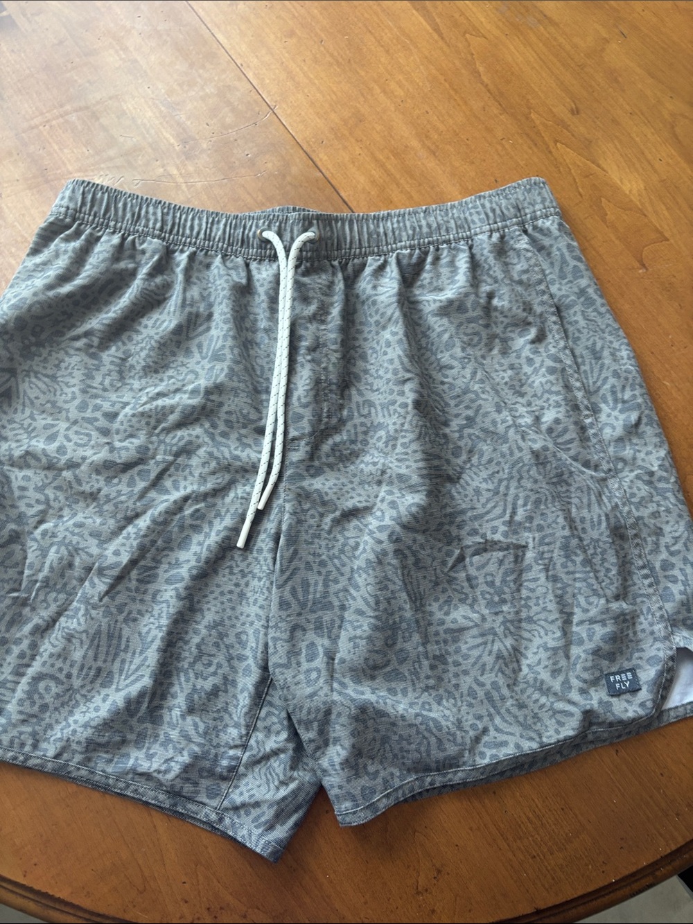 Free Fly Apparel Gray Patterned Athletic Shorts
